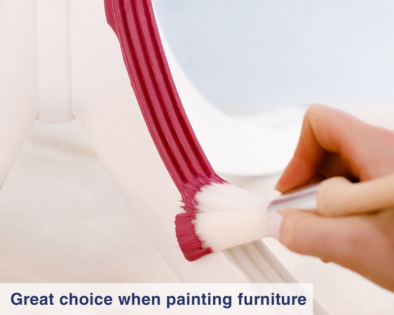 Zibra Fan Paint Brush for Painting Molding, Routed Edges, Flat Surfaces, and Furniture, White, 1.25-inch - Image 3
